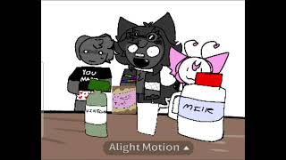 The siblings try to make a chocolate drink (Circletine meme @mewklebeamycutecore @Waffles 🧇