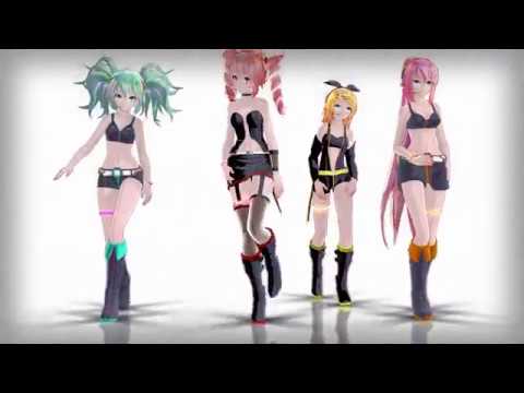 【MMD】ミク・ルカ・テト・リンで「ヒビカセ」　Tda