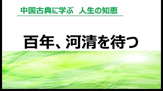 中国古典に学ぶ：百年河清を待つ