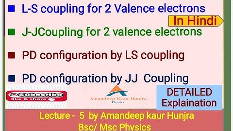 LS Coupling and JJ coupling for 2 valence electrons|PD configuration#lscoupling#bscphysic#jjcoupling