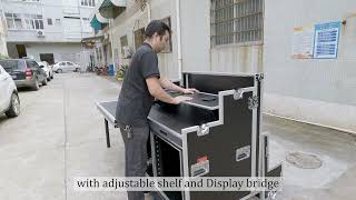 Custom portable twin video streaming production flight case with Pull Out Drawer Net Worth