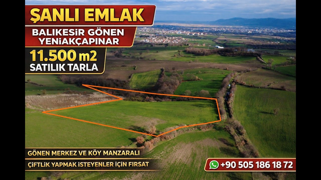 Balıkesir Gönen Yeniakçapınar 11.500 m2 Satılık Tarla Fiyat 3.200.000 TL