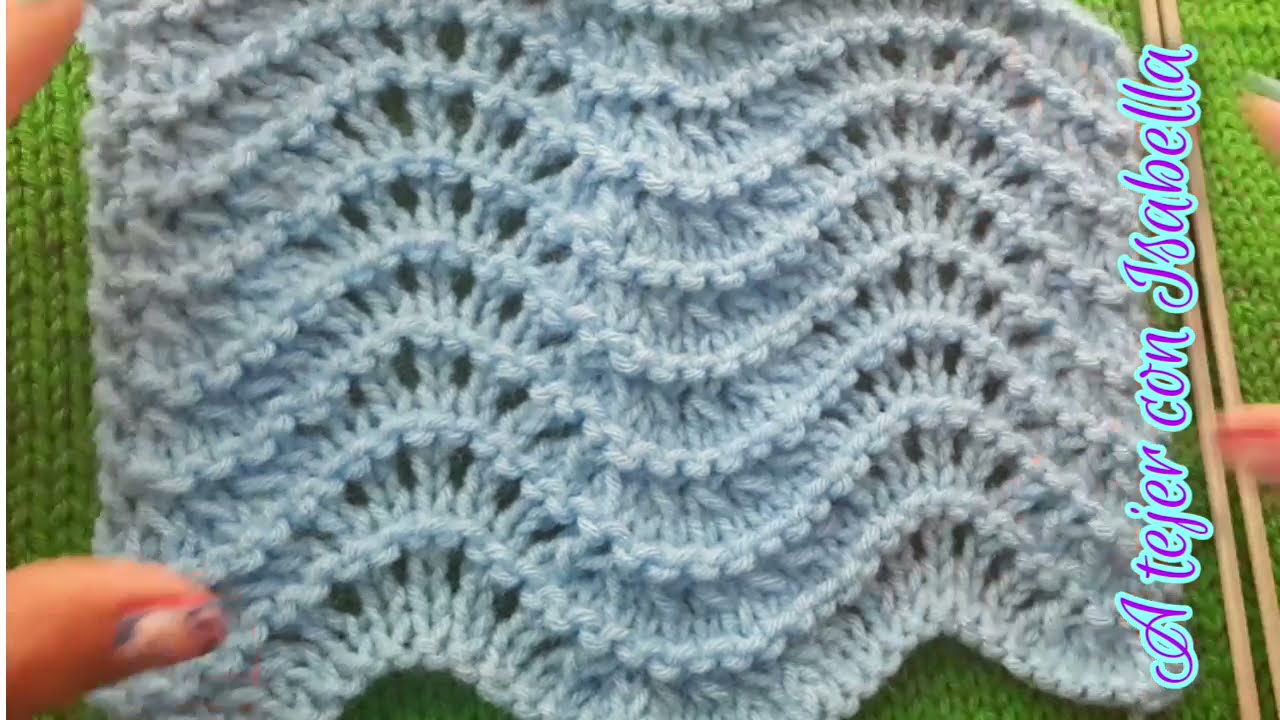 Tejido con dos agujas, OLAS Y MAS OLAS