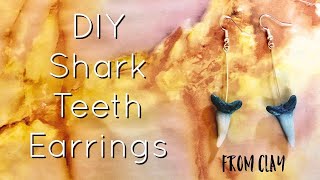 DIY Mako Shark Tooth Earrings from Clay