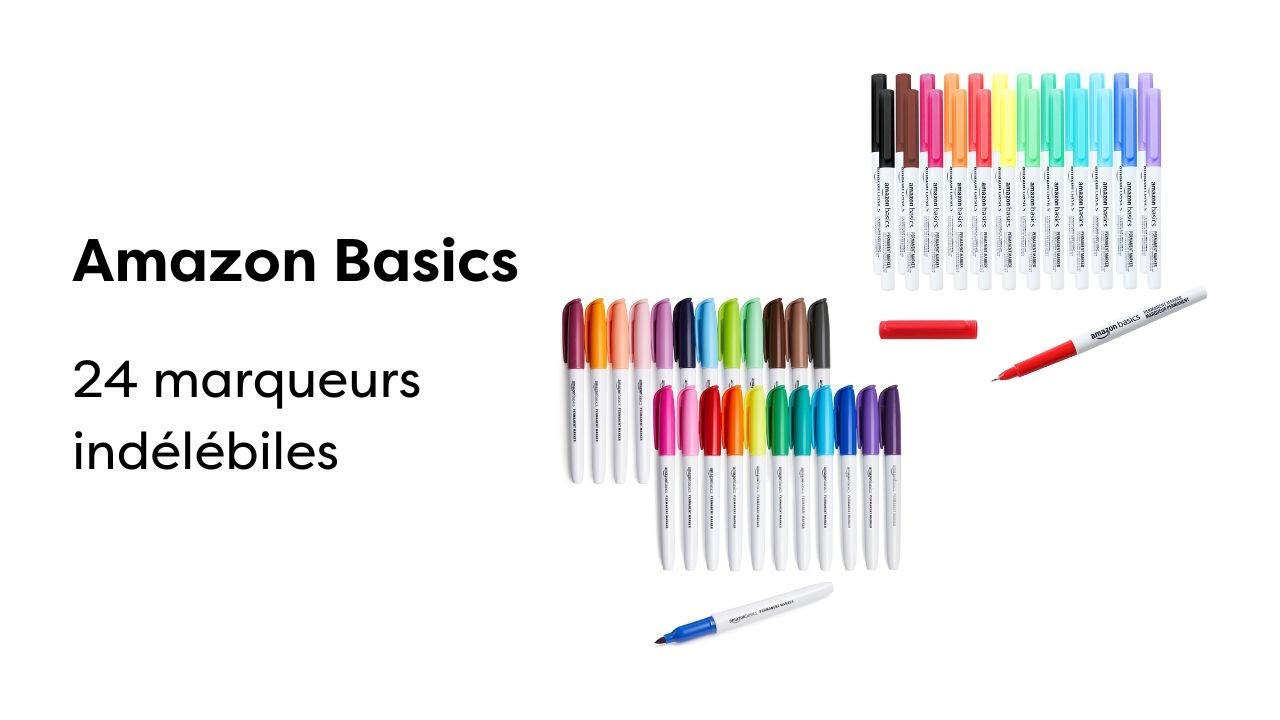 Je teste les feutres indélébiles -  Amazon Basics