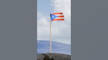 Puerto Rico Flag Render in #blender - Render Test #shorts