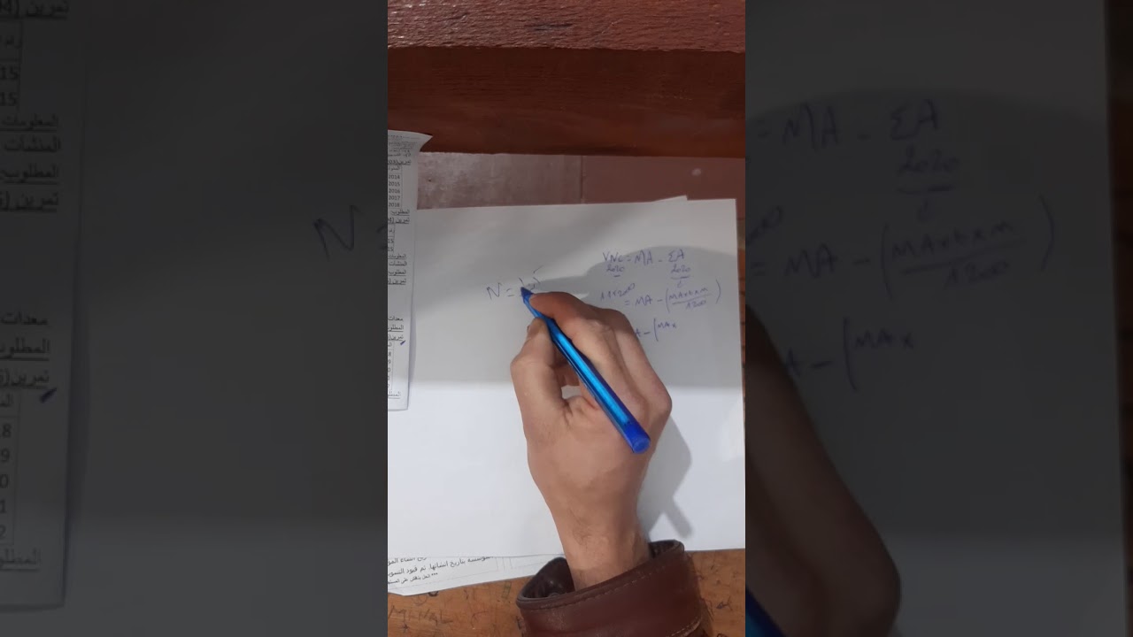 تمرين فالاهتلاك الخطي حسابMA مجهول