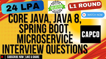 Core Java, Java 8, Spring Boot, Microservice, Docker Real Interview Questions | CAPCO #java