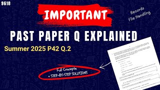 A-levels | COMP. SCIENCE (9618) | Past paper explained | Summer 2025 P42 Q.2 Net Worth