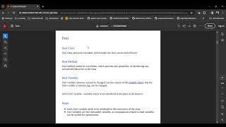 Java Static and Final Keyword