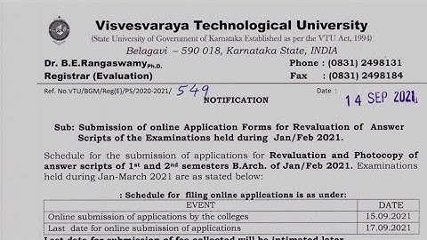 VTU UPDATE :15/09/2021 || VTU LATEST UPDATES