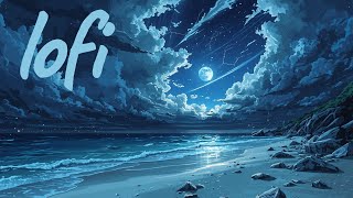Lofi Quiet Beach as Storm Clouds Drift Across the Night Sky