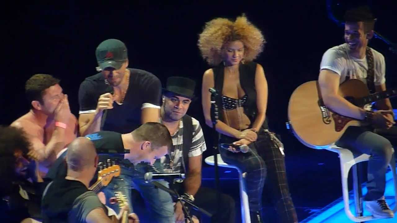 Enrique Iglesias - with Shirtless hugging guy - Live concert Minneapolis 2012