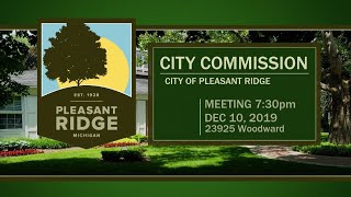 Pleasant Ridge City Commission - December 10, 2019