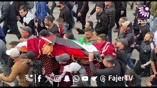 من تشييع جثامين شهداء مخيم طولكرم الستة الذين ارتقوا فجر اليوم