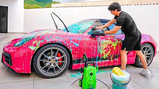 LAVANDO POR PRIMERA VEZ EL PORSCHE BOXSTER GTS ROSA Y ASÍ QUEDÓ!! - Yair17