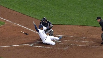 MIN@KC: Infante slaps infield single, scoring Escobar