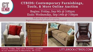 CTBIDS Contemporary Furnishings,  Tools, & More Online Auction