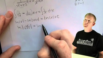 Separable First Order DE using y=vx Example 1 .mov