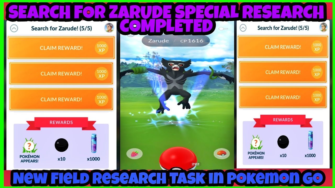 Pokemon GO: Search for Zarude Special Research Tasks and Rewards