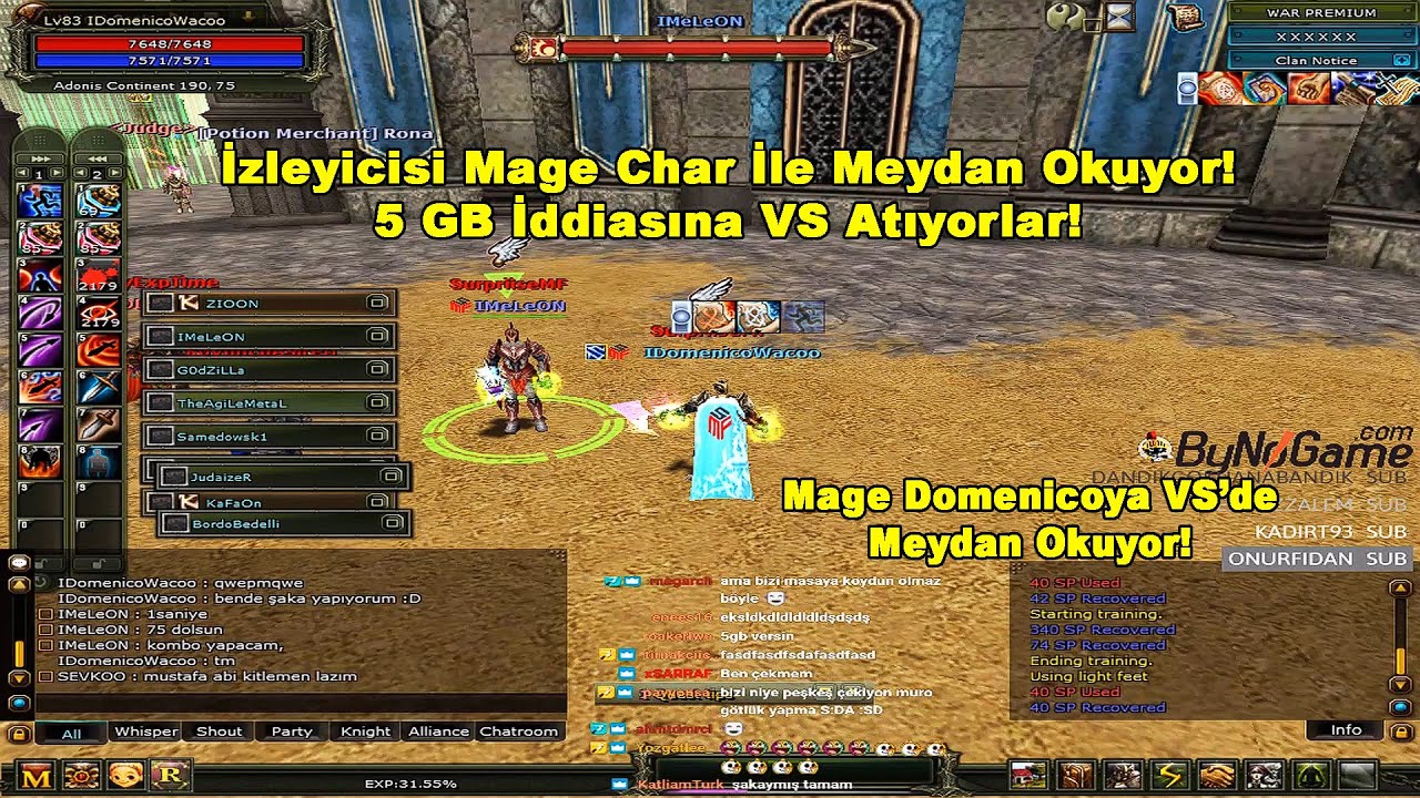 DomenicoWacco - İzleyicisi Mage Char İle Meydan Okuyor! 5 GB İddiasına VS Atıyorlar! | Knight Online