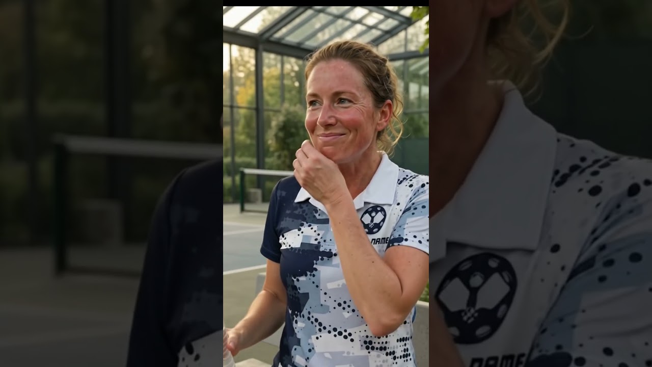 Women's Custom Pickleball Polo White Blue Dots - 3DPOW-80263 - FKH