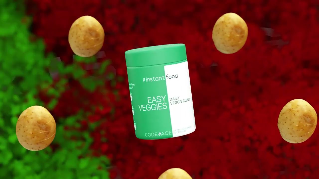 Easy Veggies Whole Food Vitamins Supplement - Instantfood Vegan Vegetables Nutrients - Codeage