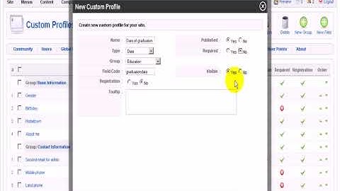 How to add a date field to JomSocial video tutorial
