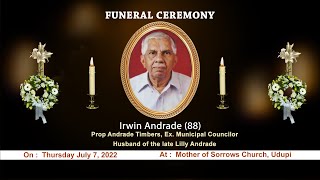 Final Journey of Irwin Andrade (88), Udupi