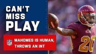 Mahomes Drops Snap then Throws Pick