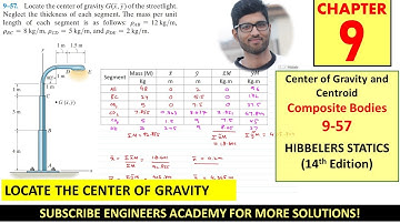9-57 Centroid of Composite bodies or Shapes | Chapter 9 ( Hibbeler Statics 14th) Engineers Academy