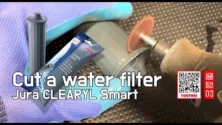 [4K] What is inside the jura CLEARYL Smart Water Filter? I cut it.