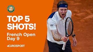 Top 5 shots Day 9 - Keys, Bublik & MORE! 🔥 | 2025 French Open 🇫🇷