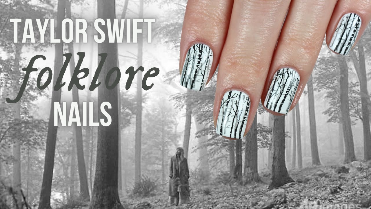 Taylor Swift folklore Inspired Nail Art || caramellogram - YouTube