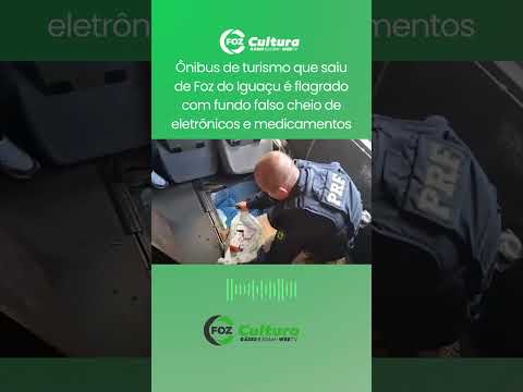 Ônibus de turismo que saiu de Foz é flagrado com fundo falso cheio de eletrônicos e medicamentos