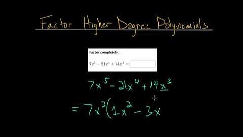 Factor Higher Degree Polynomials: Intro