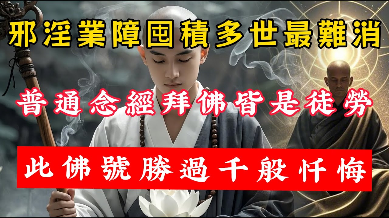 邪淫業障囤積多世最難消，普通念經拜佛皆是徒勞，此佛號勝過千般忏悔