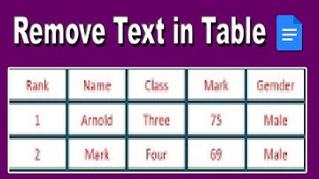 How to Remove Text in Table within Google Docs