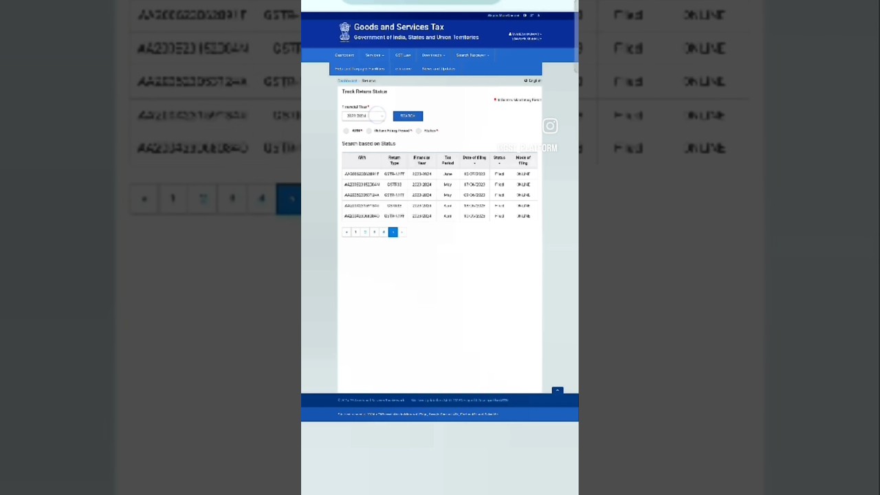LIVE PROCESS TO DOWNLOAD GST RETURN FILING STATUS