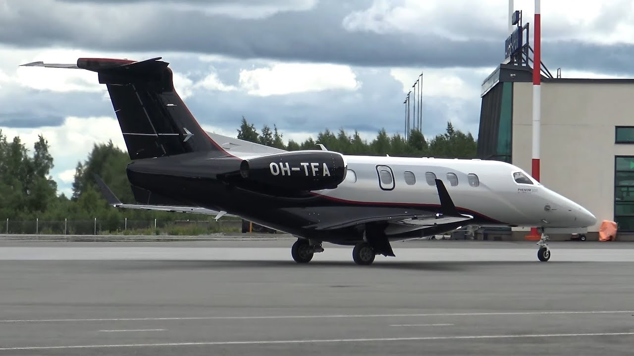 4K| Hendell Aviation Embraer Phenom 300 OH-TFA At Tampere-Pirkkala