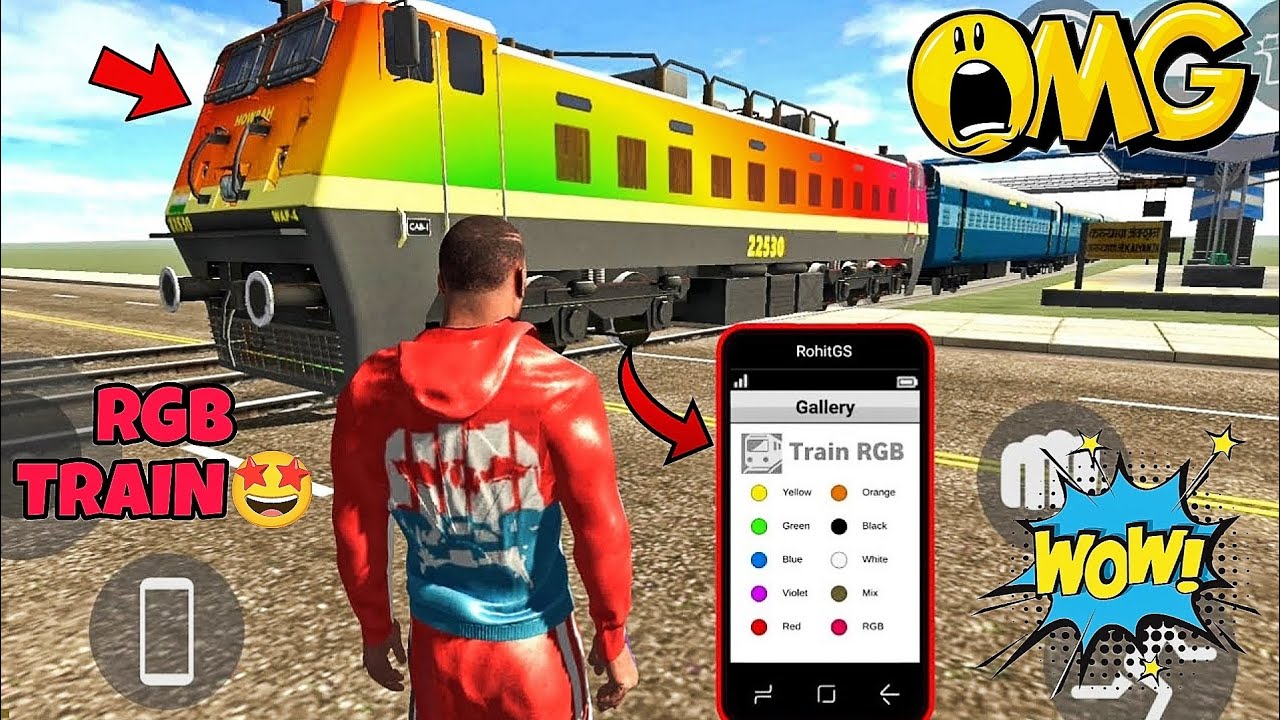 Train Ka Colour RGB Kar Diya🤩Indian bike driving 3d🇮🇳Train Colour RGB🔥 ...
