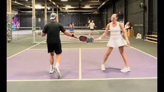 Warehouse moneyball pickleball Carolyn and Tyler Watson vs adam and maddie game 2