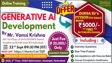 GENERATIVE AI Development Online Training @ DURGASOFT