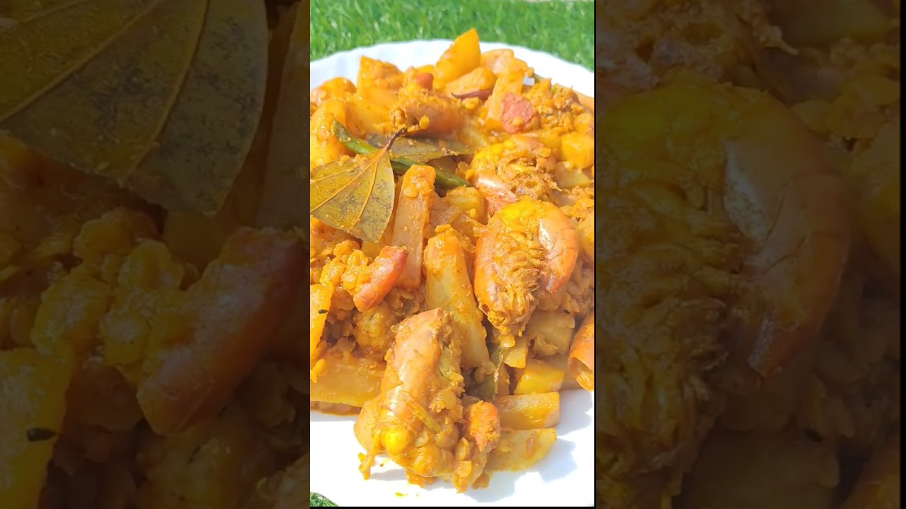 মুলো ডাল চিংড়ি | radish dal with shrimp Village Style 