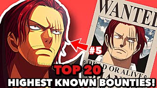 The TOP 20 HIGHEST Known Bounties In One Piece!|(Post Vivre Card Patch)| One Piece Discussion Video!