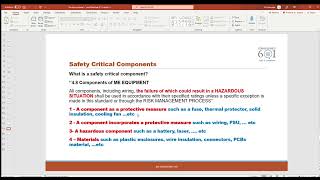 Critical components - IEC 60601
