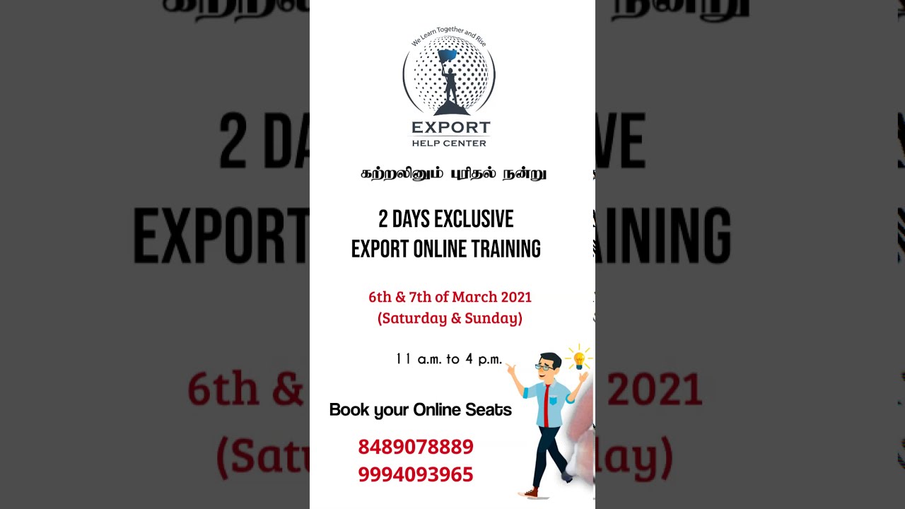 2 Days Online Live Export Training (Topic: All about Exports) | Export Help Center
