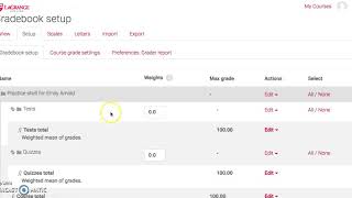 Gradebook Weighted Mean of Grades Setup