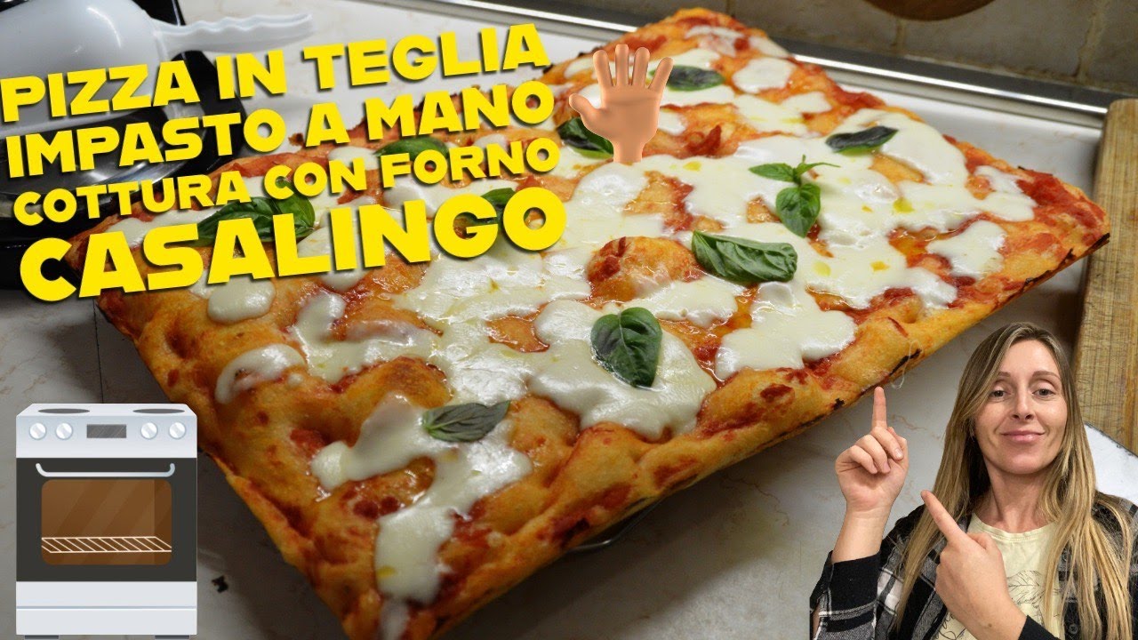 pizza in teglia con forno di casa e impasto a mano