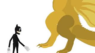 [ANIMATION/STICK NODE] CARTOON CAT VS KING GHIDORAH (Ni, Ichi AND Kevin ) screenshot 4